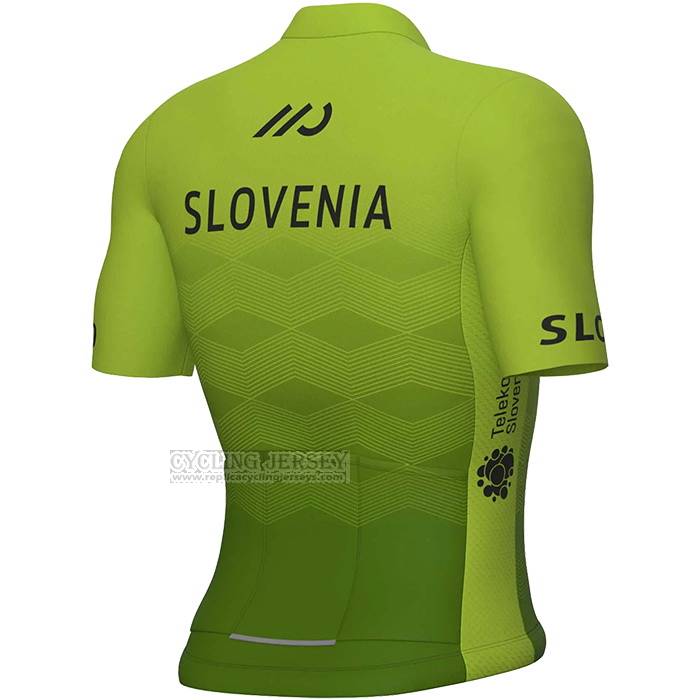 2023 Cycling Jersey Slovenia Green Short Sleeve and Bib Short